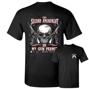 2nd Amendment Is My Gun Permit T-Shirt Gun Rights Tee Shirt - Picture 1 of 13