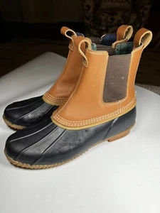 Lands Ends Navy Blue Rubber & Leather Ankle Boot sz 10, Steel Shank - Picture 1 of 8