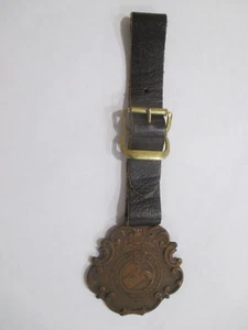 ANTIQUE NATIONAL ASSOCIATION OF LETTER CARRIERS WATCH FOB W/STRAP BRASS EARLY - Picture 1 of 5
