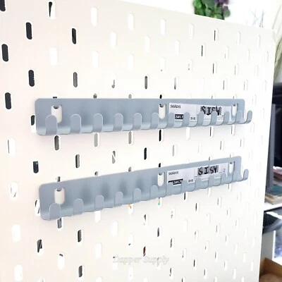 (Lot  of 2) Ikea SKADIS Hook Rack for Pegboard Steel Light Gray Blue 11" New - Image 1 of 3