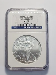 Early Releases American 2007 Silver Eagle Dollar Coin NGC Certified MS69 - Picture 1 of 3