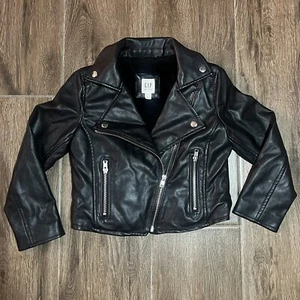 GAP Kids Black Biker Jacket Size S (6-7) - Picture 1 of 9