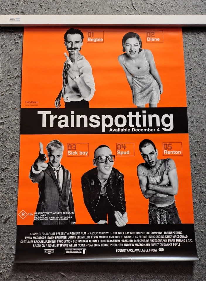 Trainspotting Promo Movie Poster Genuine 1996 695mm x 995mm - image 1 of 1