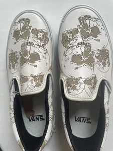 VANS VAULT Classic Slip-On LX -Lazer Skulls- VINTAGE 2005 Leather - RARE W 7.5 - Bild 1 von 7