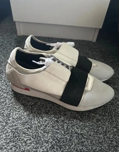 New White Balenciaga Race Runner Trainers UK 8- EU 42 - Picture 1 of 5