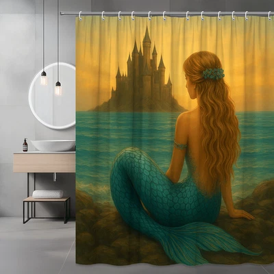 Cortina de Ducha Sirena - Decoración Fantasía Océano para Baño Foto 1 de 4