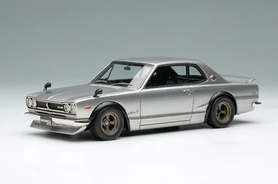 Make Up VISION VM244A 1/43 Skyline 2000 GT-R KPGC10 1971 Silver with Spoiler - Image 1 of 4