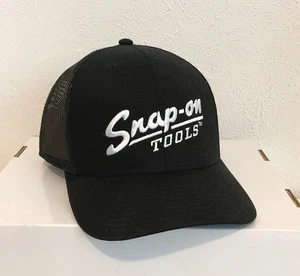 SNAP-ON TOOLS Black Adjustable Snapback Mesh Truckers Hat Cap by Wild Impact - Picture 1 of 7