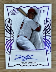 Leaf Trinity 2021 #BA-NG1 Nolan Gorman 11/25 Purple St Louis Cardinals - Picture 1 of 3