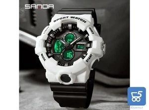 Cronografo Sanda 3131 Sportivo Uomo Resistente Acqua 50 m Allarme LED - Foto 1 di 3