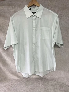 Men's Next Easy Iron Light Green Short Sleeved Shirt Size 18" 46cm Regular Fit - Picture 1 of 24