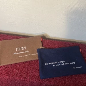 2 Viking Cruise Lines Zip Top Bag Felt Wool Blend Albert Einstein Quote - Picture 1 of 13