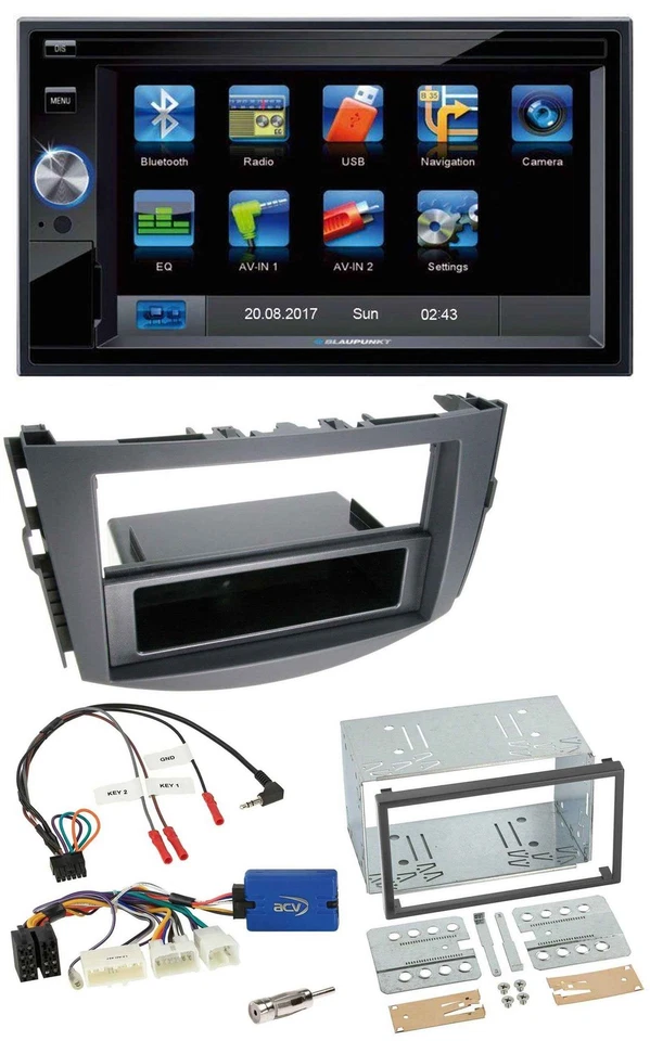 Blaupunkt 2DIN Bluetooth TMC USB Lenkrad SD Navigation für Toyota RAV 4 ab 2011 - Bild 1 von 4