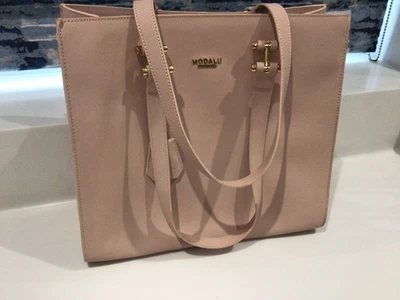 SHOULDER BAG GENUINE PINK  LEATHER DESIGNER MODALU LARGE TOTE SHOPPER NEW - Image 1 of 4