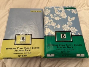Lot Of 2 Broder Home Design Vinyl Tablecloths with Flannel Backing 52 X 90 - Picture 1 of 2