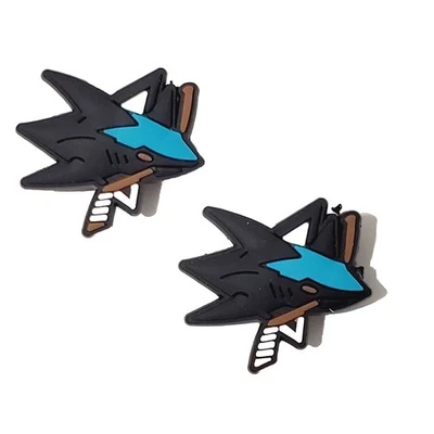 NHL San Jose Sharks Hockey Team For Crocs Shoe Charms Jibbitz 2 Pieces - Image 1 of 3