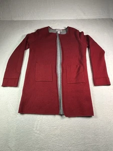 Anthropologie Oliver by Escio Women's Red Grey Open Angora Wool Blend Cardigan S - Picture 1 of 6