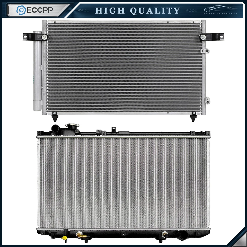 Aluminum Radiator & AC Condenser Cooling Kit For 1998-2003 2004 2005 Lexus GS300 - Image 1 of 4