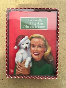 20 Pack Christmas Humor Its Not Really Drinking Alone If The Dogs Home Card C56 - Picture 1 of 4