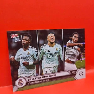 2024-25 TOPPS NOW #083 VINI JR./MBAPPE/RODRYGO UCL CHAMPIONS REAL MADRID - Picture 1 of 3