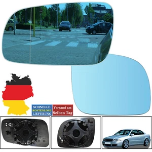 FÜR Audi A3 8l 96-99 Audi A4 B5,A6 C5 Spiegelglas Beheizbar Paar groß Klein Blau - Bild 1 von 5