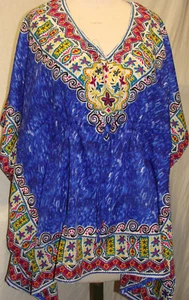 Boho Caftan Batwing new Printed polyester caftan top/poncho - Picture 1 of 2