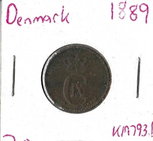 Coin Denmark 2 Øre 1889 KM793.1 - Picture 1 of 3
