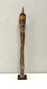 Estatua de Papúa Nueva Guinea Gancho Figura de una pierna - Imagen 1 de 10