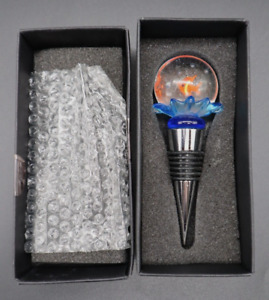 True Art Glass Fishbowl Bottle Stopper by True Fabrications With Original Box
