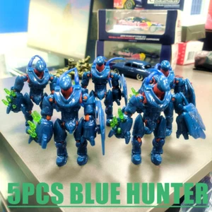 5x New 3.5'' Mega Bloks CONSTRUX HALO BLUE HUNTER Bloks figure Warthog Run GFT55 - Picture 1 of 6