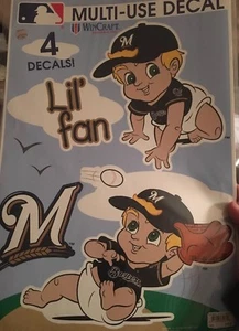 Milwaukee Brewers Multi Use Decal Reusable Little Fan Nursery Baseball Baby Boy - Picture 1 of 4
