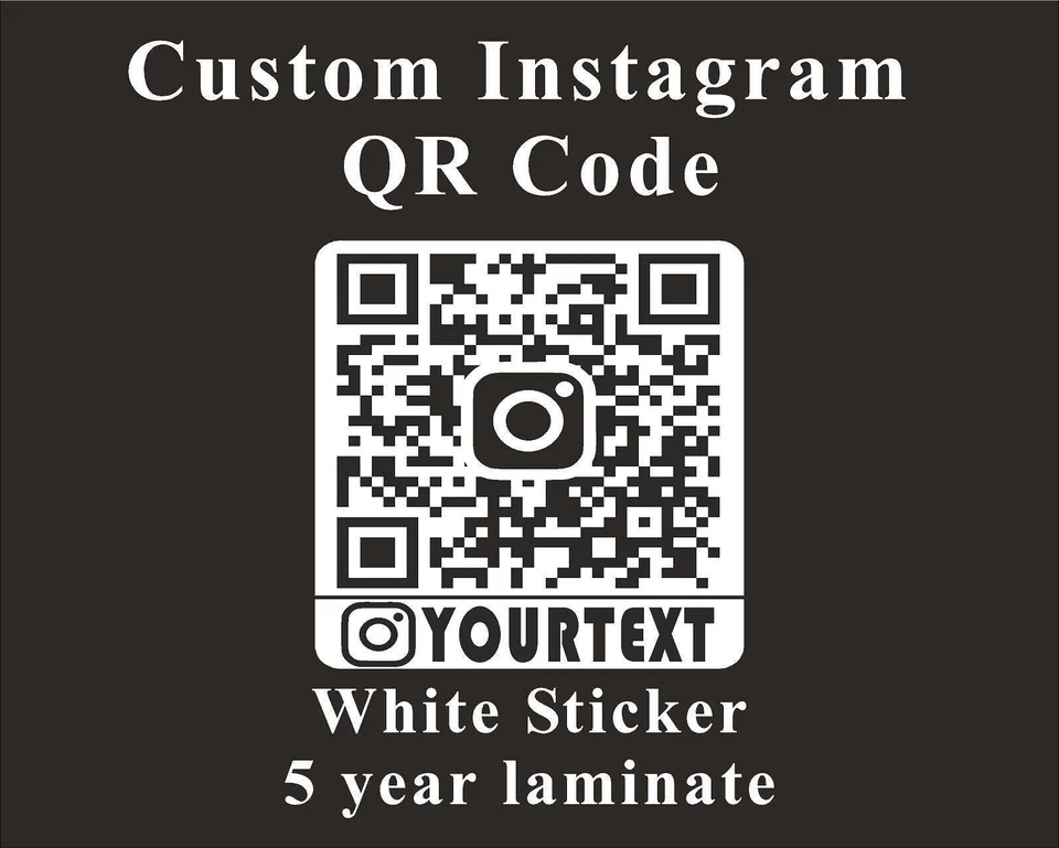 CUSTOM Instagram QR Code Labels Printed 1" - 12" (choose size) (Vinyl Stickers) - Image 1 of 1