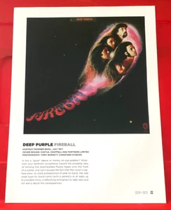 Deep Purple Fireball Album Cover Art PICTURE / PRINT 12" x 9" - Imagen 1 de 3
