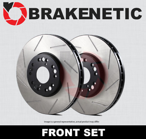 FRONT SET BRAKENETIC Premium Slotted Brake Disc Rotors BNP45048.SS
