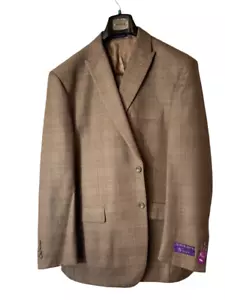 SUIT MEN'S 44R 2-PIECE DRESS SUIT REGULAR FIT TAN RETAIL $330.00 - Picture 1 of 10
