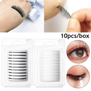 10pc Reusable Self-Adhesive Eyelashes Tape Natural Reversible Glue-Free Makeup
