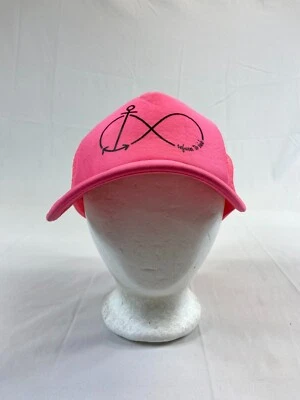 Womens Infinty Anchor Trucker Hat Snapback Cap Refuses to Sink Mesh Back Pink - Imagem 1 de 4