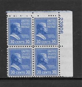 UNITED STATES SCOTT 830 MNH PLATE BLOCK/4 - 1938 30c DP ULTRA FIFTH BUREAU ISSUE - Picture 1 of 2