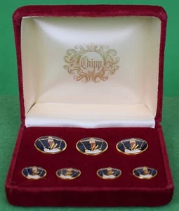 Box Set x 7 Chipp Nacy Cloisonné Skifahrer Blazer Knöpfe - Bild 1 von 5