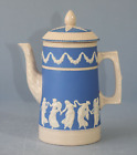 COPELAND late SPODE  COFFEE POT ,Blue Banded  Pattern Dancing Hours c1890