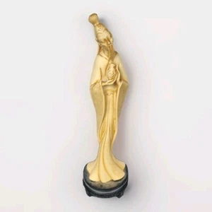 Vintage Chinese Figure Intricate Details Faux Bone Resin Statue 15” Made Italian - Picture 1 of 6