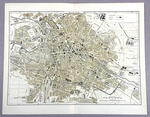 Antique Illustration Map City of Berlin Germany Encyclopedia 1901 - Picture 1 of 5