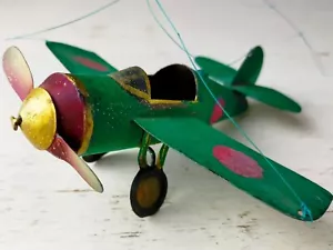 Vintage Tin Toy Military Airplane ZEROSEN Fighter Navy Handmade 1940s From Japan - Picture 1 of 7