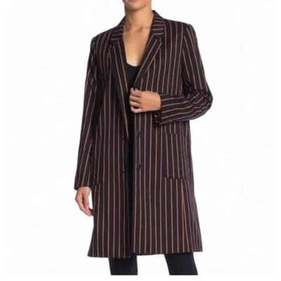 Grey Lab 女式黑色/橙色条纹大码西装外套,尺寸 S  — 第 1/4 张图片