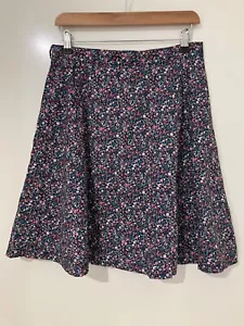 Princess Highway Skirt Women's size 12 Blue Floral buttons down the front lined - Foto 1 di 7