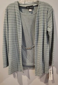 NWT VINTAGE LL Martin Womens Open Cardigan Top with Built-in Cami, Green, Size 8 - Picture 1 of 7