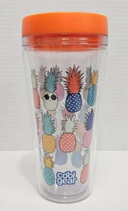 Gafas de sol de verano Cool Gear vaso de piña de plástico con tapa 20 OZ naranja - Imagen 1 de 8
