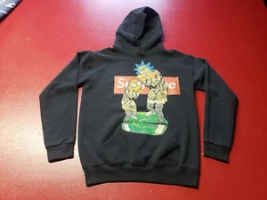 Rick & Morty Youth Pullover Hoodie Blk L Jerzees Cotton Blend - Picture 1 of 8