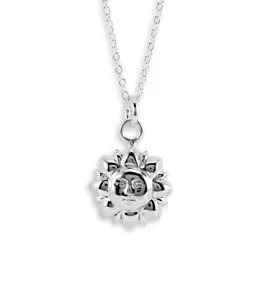 Nuevo collar con colgante de flor de sol de plata esterlina - S-457SIL - Imagen 1 de 1