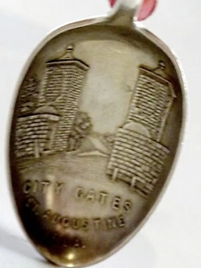 St Augustine Florida Sterling Silver 5 1/2" Souvenir Spoon Old City Gate n - Picture 1 of 5